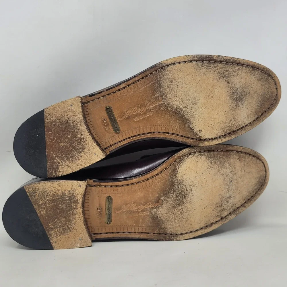 Mezlan Loafers 9.5M Burgundy Lizard Leather Riva Tassel Kiltie Luxury Old Money